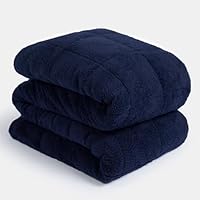 OHS Weighted Blanket 3kg, Teddy Fleece Reversible Blanket Calming for Adults Sleep Therapy Anxiety Relief Weighted Heavy Blanket, Blue - 150 x 100cm (Disclaimer:Only suitable for age 3+years)