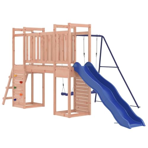 vidaXL Spielturm, Klettergerüst mit Rutsche Leiter Schaukel, Kinder Kletterturm, Spiel-Zubehör für Garten, Holz Spielplatz, Massivholz Douglasie