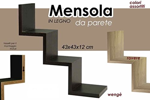 Estante de pared de madera a escala + Kit montaje 43 x 43 x 12 cm