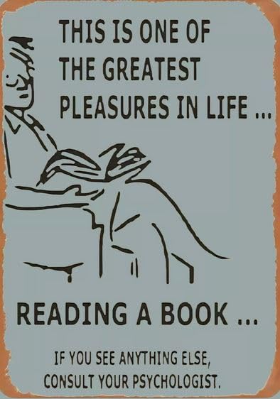 Reading Book Funny Banter Garden Bar Pub Shed Man Cave Gift Metal Plaque Sign (Aluminium A3 (400x290mm) Approx)