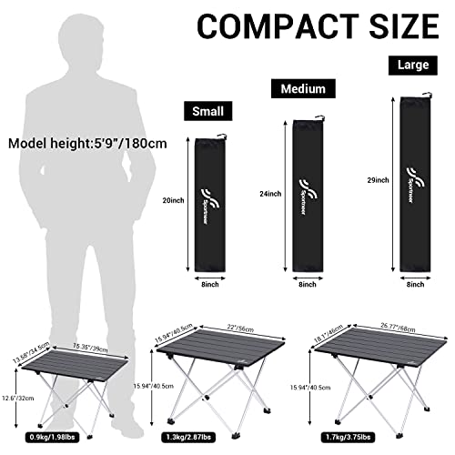 Campingtisch Klapptisch Camping, Aluminium Klapptisch Camping Tisch Faltbarer Picknick-Tisch Tragbarer Gartentisch für Camping Picknick Kochen Garten Wandern Reisen – Bild 4