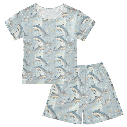 Dolphins Animal Pajama Set Pajamas Sleepwear Nightwear Loungewear Clothes Set B04035613