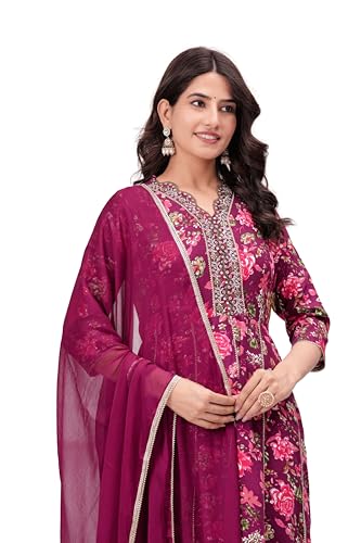 MANHAREE | Women's Rayon Kurta with Pant & Dupatta Set