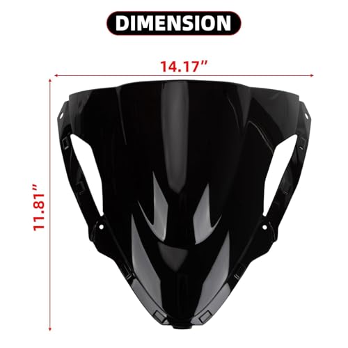 Image of PSLER Double Bubble windshield for 2024 2025 ZX6R Black | ZX6R accessory, motorcycle windscreen channels airflow to effectively reduce wind noise