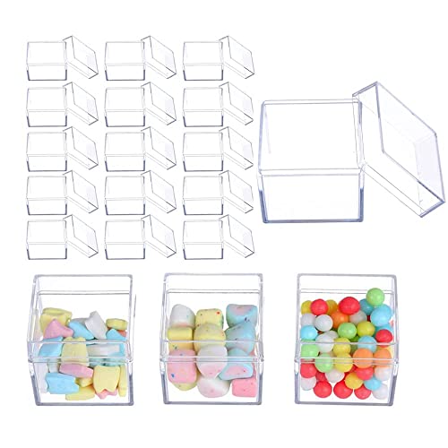 RONGKUN Caja de Embalaje de PláStico Transparente Cuadrada de 24 Piezas Caja de Dulces Caja de Joyas Caja de Regalo de CumpleañOs de Regalo de Fiesta Cover
