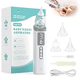 Nasensauger Baby, Nasensauger Baby Elektrisch für Neugeborene mit 3 Saugstärken und 3 Größen Tip, LED-Bildschirm, Nasensauger Staubsauger mit Musik & Licht, für Kinder/Kleinkinder.