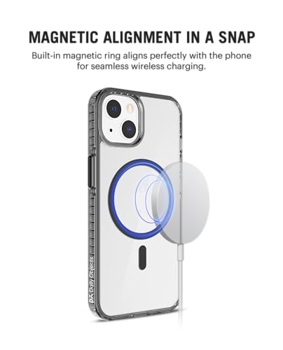 Image of DailyObjects Polycarbonate Case for iPhone 14 Compatible with Mag-Safe Wireless Charging,Stride 2.0 Slim Shockproof Back Cover with Inner Magnetic Ring,Transparent