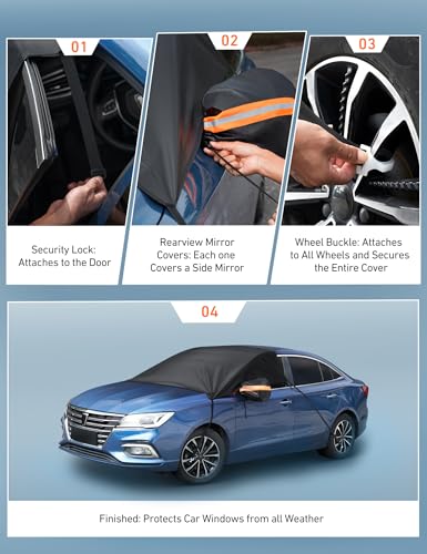 AstroAI Windshield Cover for Ice and Snow, Frost Protector Car Snow Cover - image 7
