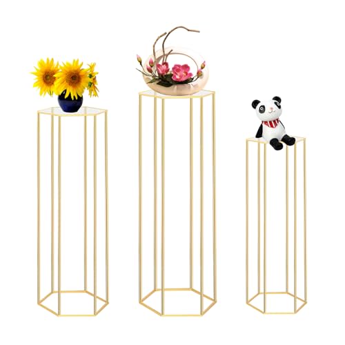 Support de plante en métal doré pour mariage gâteaux et colonne de présentation sol