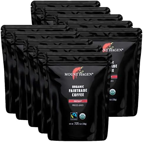 Mount Hagen Organic Freeze-Dried Instant Coffee, 7.05oz (Pack of 10)