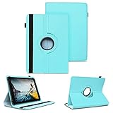 NAUC Tablet Hülle kompatibel für Medion Lifetab E10430 E10604 E10412 E10511 E10513 E10501 Tasche Schutztasche Hülle 360° Drehbar, Farben:Türkis