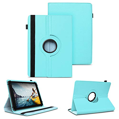 NAUC Tablet Hülle kompatibel für Medion Lifetab E10430 E10604 E10412 E10511 E10513 E10501 Tasche Schutztasche Hülle 360° Drehbar, Farben:Türkis