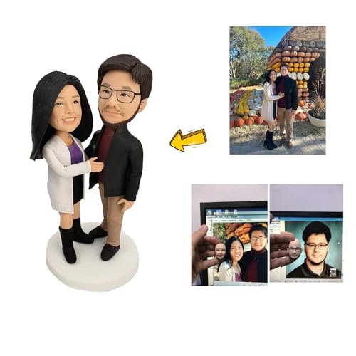 RODMAIE Custom Bobbleheads, Personalized Wedding Gifts for Couple, Wedding for Couple, Unique Valentine\'s Day Present - Thumbnail 2