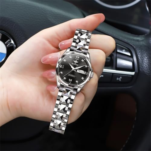 Image of OLEVS Automatic Womens Watch Mechanical Calendar Watches Diamond Fashion Waterproof Female Wrist Watch