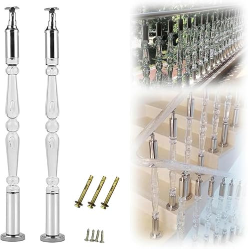 Tiges de balustrade robustes en acrylique transparent avec fixations incluses