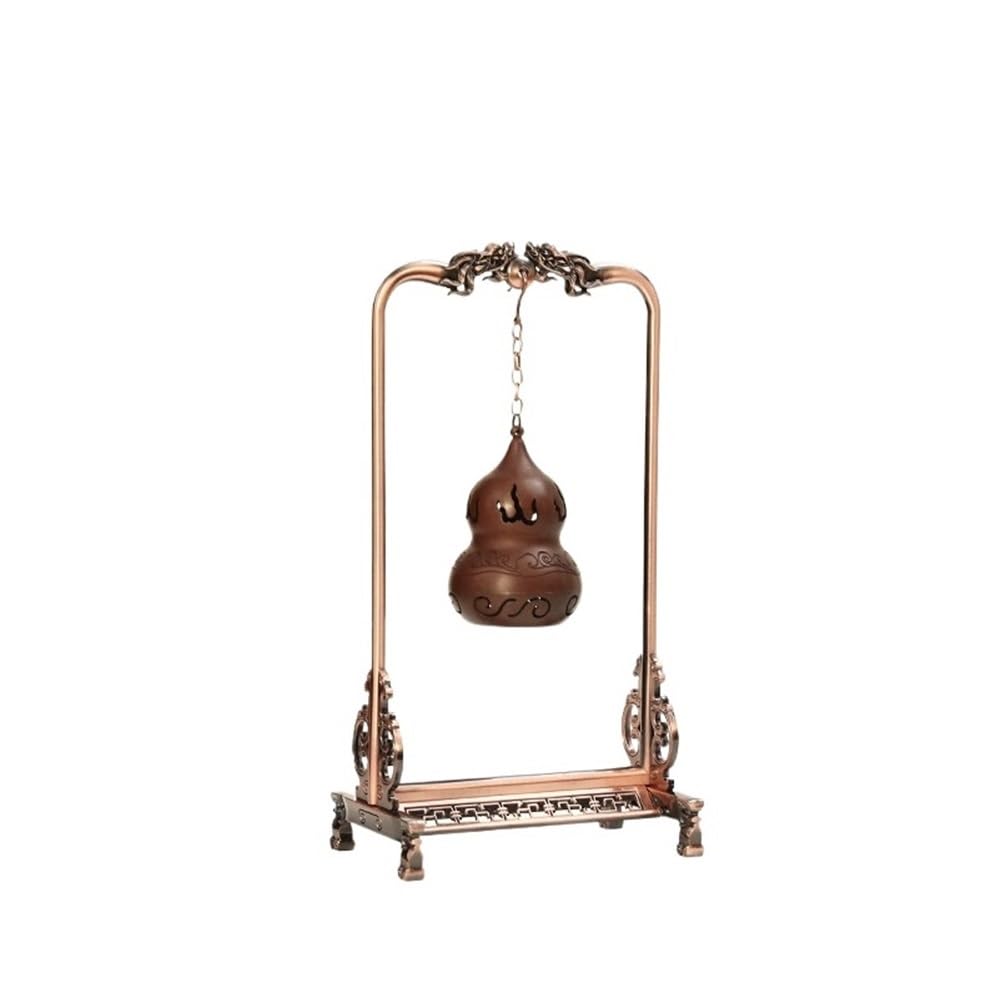 Incense Pot Creative Brass Reverse Flow Incense Burner Ornament Imitation Antique Gourd Hanging Holder