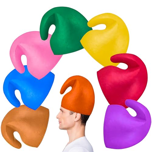 ITMNMNL Gorro Enanito Blancanieves,8 Piezas Gorros de Gnomo Novedosos de Carnaval Disfraz Divertido de Duende Colorido,Gorros Graciosos para Adultos Niña Niño Mujer Hombre Regalos Festivales