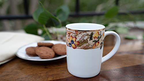 Image of Dankotuwa Luxury Porcelain 24k Gold Coffee Mugs | Tea Cups. Vegan | Scratch Resistant | Hard Chip Resistant. Dishwasher Safe. Set of 2 (250 ml)