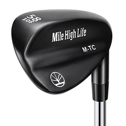 Mile High Life Ensemble de wedges golf 58° pour débutants (Noir Titanium)
