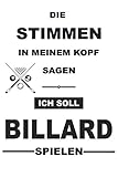 Billard Snooker Pool Billardkugel Queue Geschenk Notizbuch
