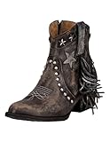  Circle G Western Boots Q0196 Bottines à franges pour femme Noir, noir, 39 EU