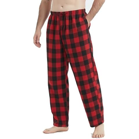 Jveyvth Men's Flannel Cotton Pyjama Pants Cover