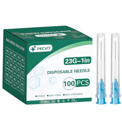 Image of 100Pack 23 Gauge 1 inch Needles Luer Lock Refilling Ink | Individually Packaged