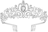 Manténgase en su lugar: la tiara de corona de princesa está diseñada con un peine pequeño en ambos lados para agarrar el cabello más firmemente. Un accesorio perfecto para el pelo para madre y mujer.