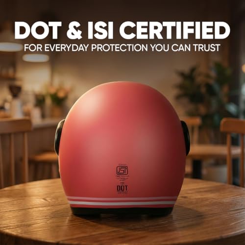 Image of TVS MissFit Women's Open Face Helmet | Lightweight Shell | Pastel Colors Designed Exclusively for Women | Extreme Comfort Fit for Girls | Clear Visor | DOT & ISI Certified