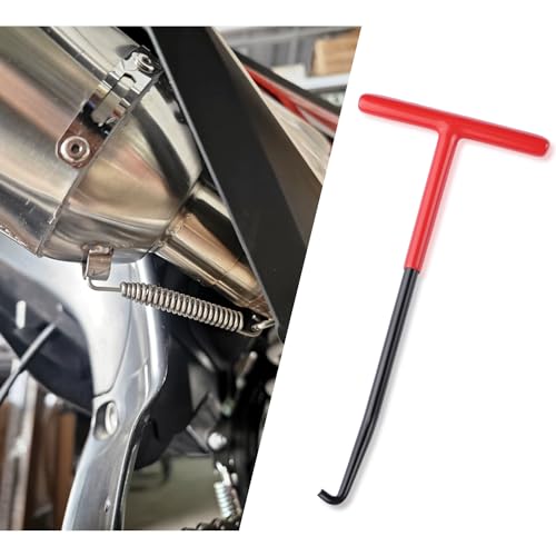 Image of 2PCS Motorcycle Exhaust Spring Puller Tool,T Handle Exhaust Hanger Removal Tool for Exhaust,Seat,Tank Retainers,Side Bracket Springs Removal & Installation,Universal Motorcycle Accessories