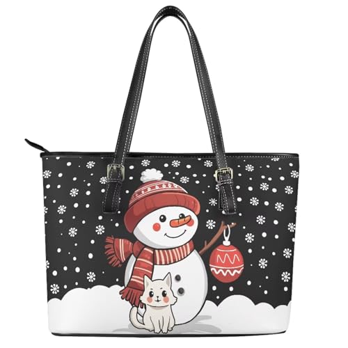 Christmas Hoho Handbag for Women Leather Tote Bag for Ladies Work Large Capacity Top Handle Purse for Daily Use2