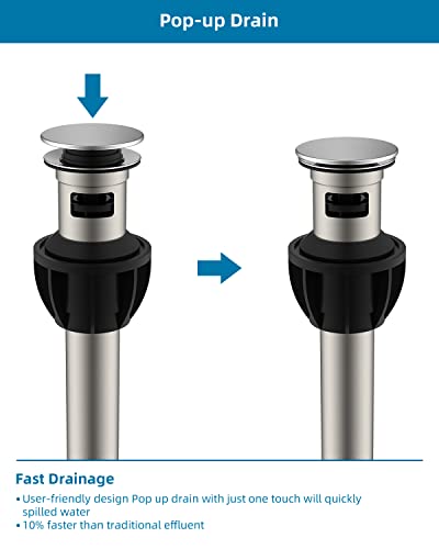 Hibbent 2 Pack Metal Bathroom Sink Drain With Overflow thumb #6