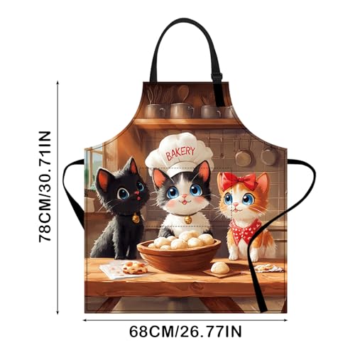 Image of Nuxovilar Cute Apron with Pockets, 26.77 * 30.7 Inches, Versatile for Meal Prep, Baking, Holiday Cooking