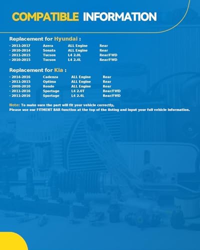 Image of PHILTOP 512437 x2 Rear Wheel Bearing Hub Assembly for Hyundai Sonata