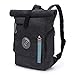 Produktbild ZOE Voyage Rolltop Rucksack schwarz, wasserdichter Kurrierrucksack, Damen & Herren Daypack, Tagesrucksack 19-28l