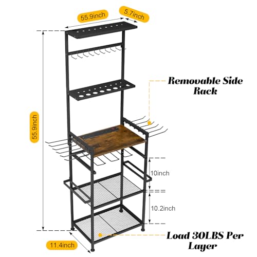 Floor Power Tool Storage Organizer With Charging Station, Heavy Duty Cordless Tool Holder Cart with 3 Shelves, Large Capacity Tool Shelf Rack Stand Drill Screwdriver Tool Box Organization and Storage