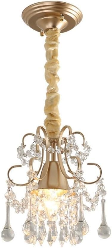 Lustre en cristal européen doré brossé et suspension réglable en cuivre Wisdom