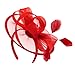 Colours & Beauty Fascinator Rouge pour les Cheveux des Femmes| Chapeau de Fascinateur en Voile Maillé et Plumes | Broche à Cheveux épingle à Linge Femme élégante | Bibi de cérémonie Pour femmes