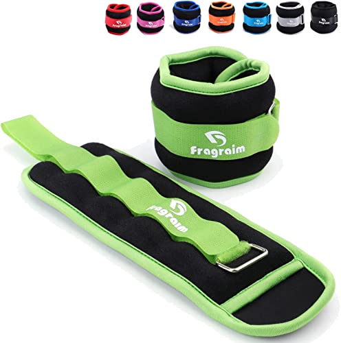Pesas de tobillo para mujeres, hombres y niños – 2 pesas de entrenamiento de fuerza para piernas/muñecas/brazos con correa ajustable para pilates, correr, gimnasia, aeróbic, terapia física