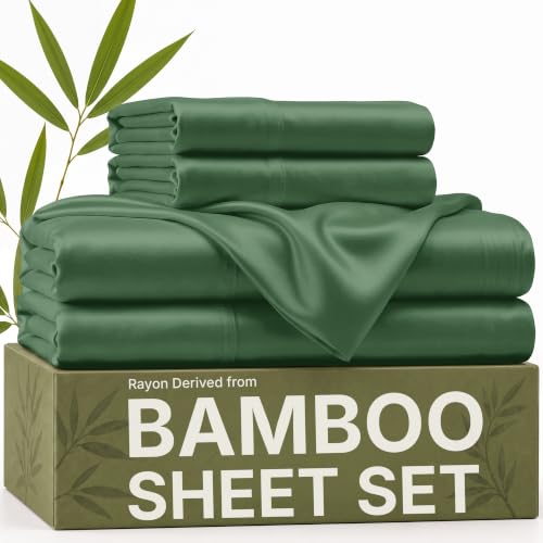 100% Rayon Derived From Bamboo - Bamboo Sheets Queen Size - Emerald Green