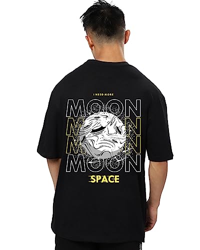 Image of Mens Oversized Printed Half Sleeve Branded Cotton T-Shirt for Mens || Back Printed t Shirts for Men || Oversized t Shirts for Men
