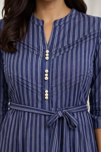 Image of CAMEY Women Striped Cotton Dress
