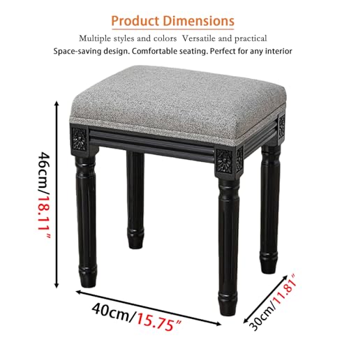 Taburete de tocador de leopardo con patas de madera maciza para dormitorio 4