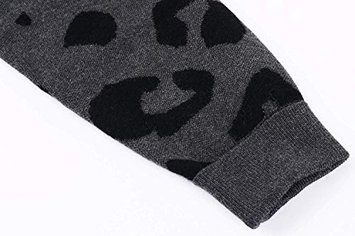 image for ZESICA Women's Long Sleeves Open Front Leopard Print Knitted Sweater C