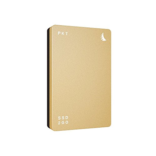 Angelbird SSD2go PKT USB3.1 Gen2 512GB - externe portable, High-Speed SSD Metallgehäuse gold [560MB/s I USB3.1 Gen 2 I TRIM Support I 3 Jahre Garantie I Made in Austria I USB-C + USB-A Kabel]