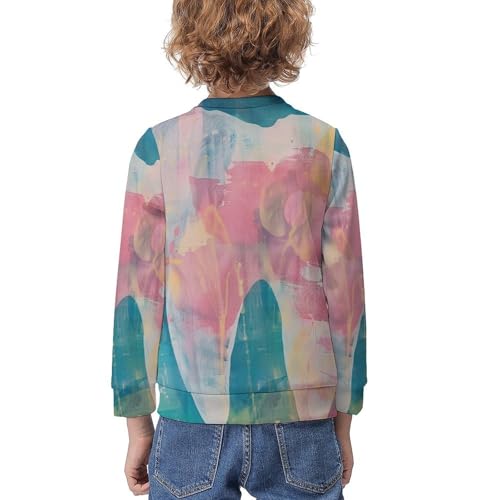 Tooth Shapes with Rainbow Tie DyeChildren's Casual Pullover Sweatshirt Loose Fit9-11Y2
