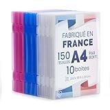 📦 Grande capacité pour vos documents A4 : Ce set de boîtes inclut 10 boîtes (capacité de 150 feuilles A4 chacune) pour ranger jusqu’à 1500 feuilles. Idéale comme dossier rangement documents, elle garde vos documents importants organisés et protégés.