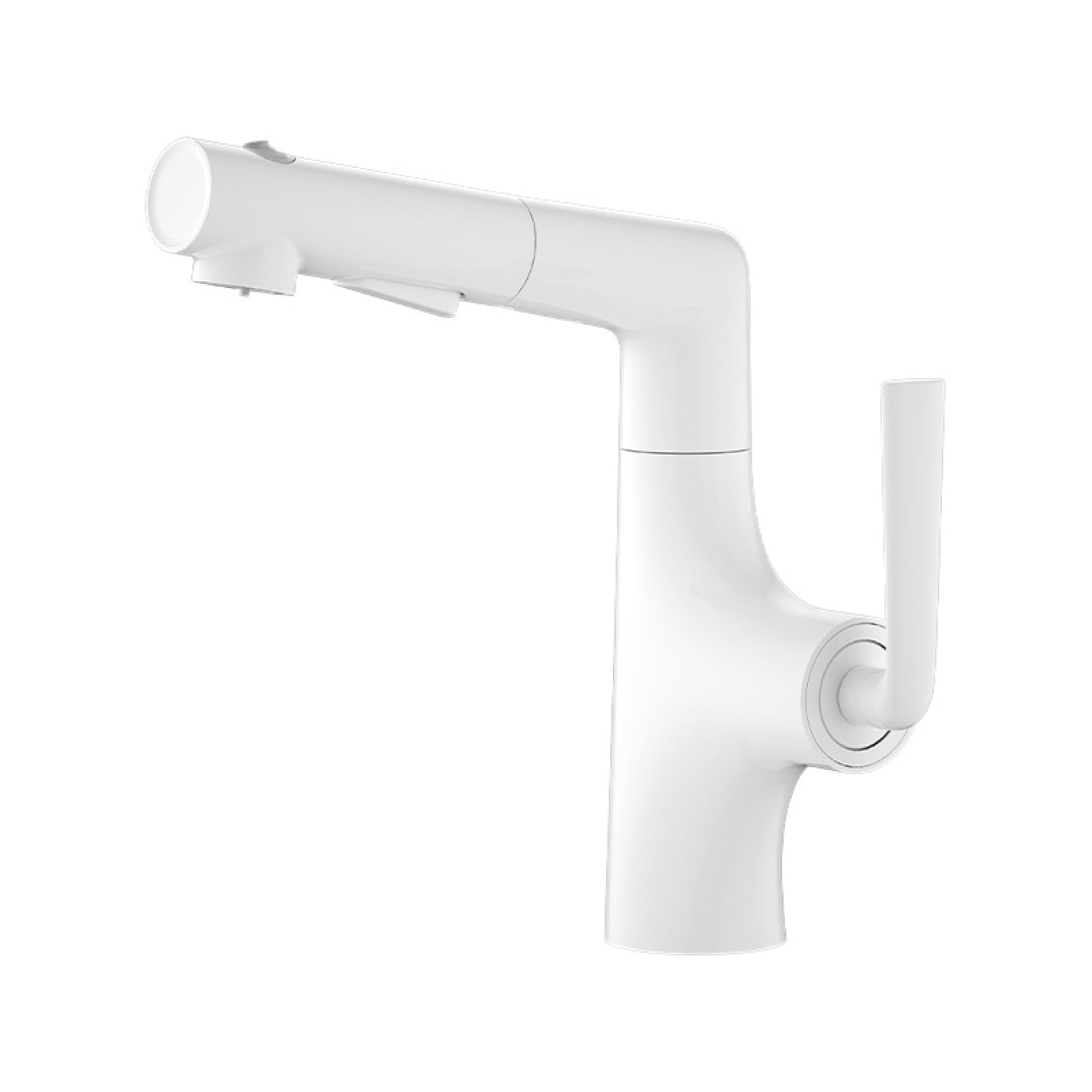 Fanjubei Yabai All-Copper Lift-Pull Rotating Hot And Cold Water Faucet, Elegant White