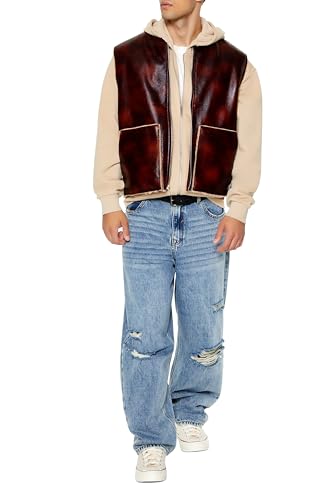 Forever 21 Men's Faux Leather & Shearling Vest2