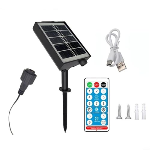 Caja de control de cadena solar con placa de circuito impreso, 3,7 V/24 V, caja de control de alto rendimiento para luces solares, iluminación al aire libre, con conector TYPEC, resistente a la